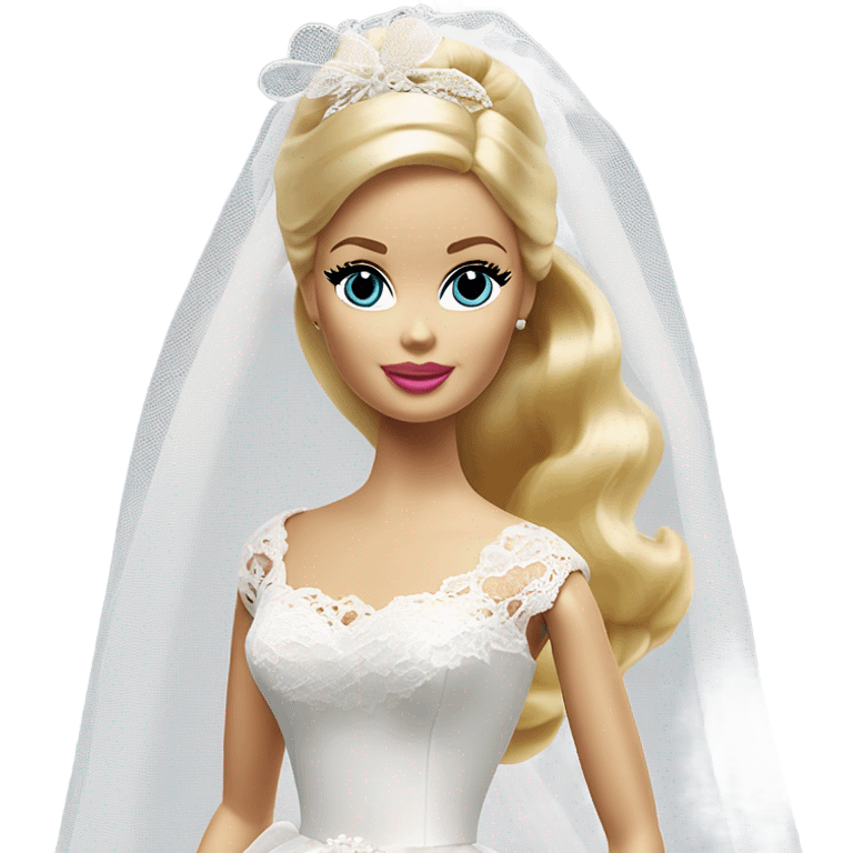 1960's blonde Barbie bride  emoji