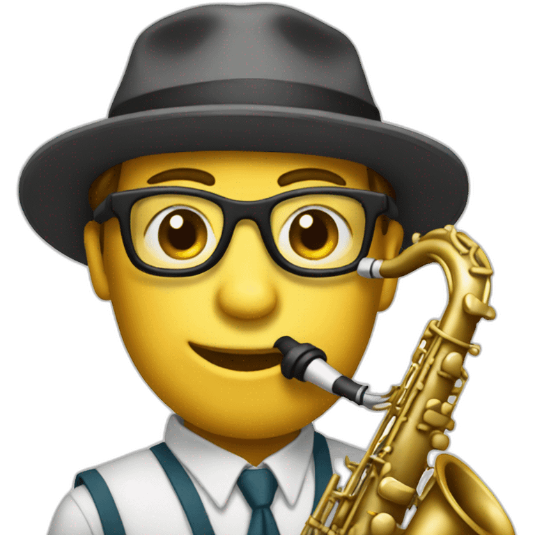 Nerd saxophone emoji