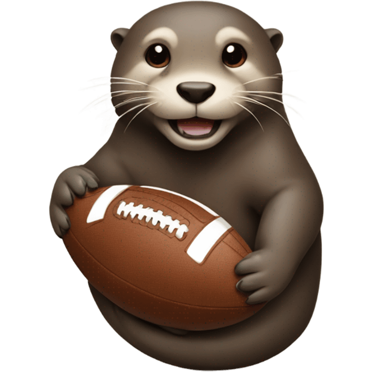 An otter holding a football  emoji