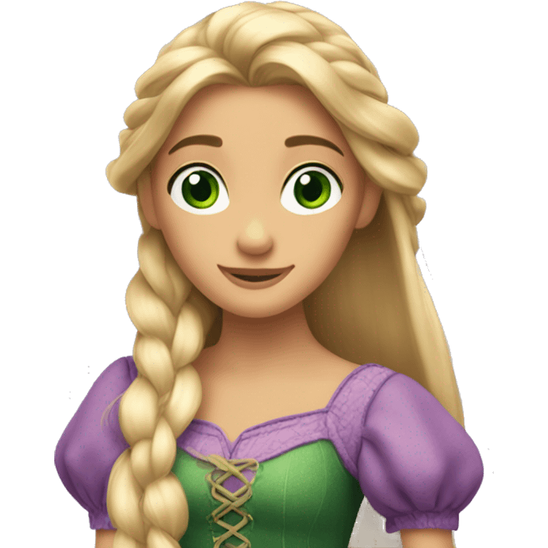 Rapunzel with green eyes emoji