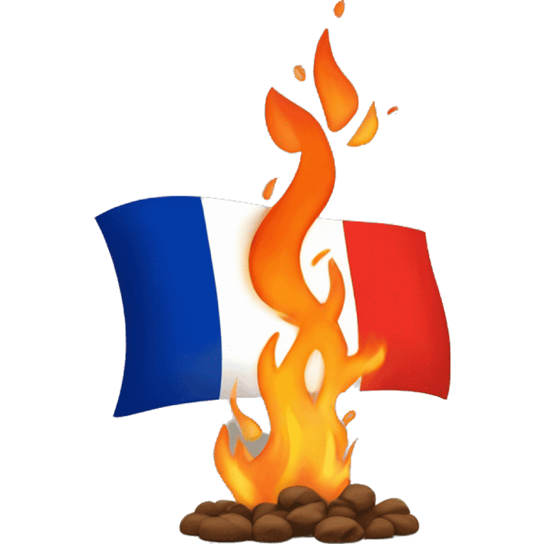 French flag with fire emoji