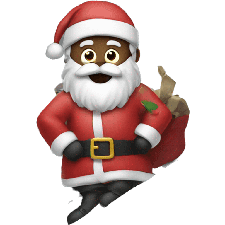 Santa stuck on a roof emoji