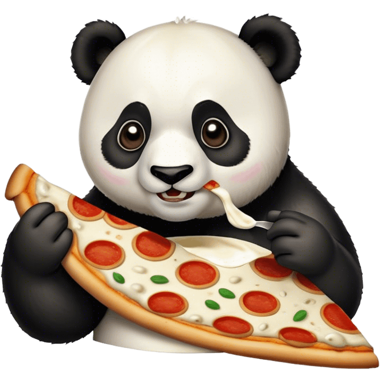 Panda eating a slice of white sauce pizza emoji