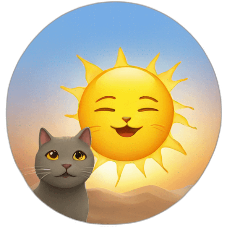 Cat and sun emoji