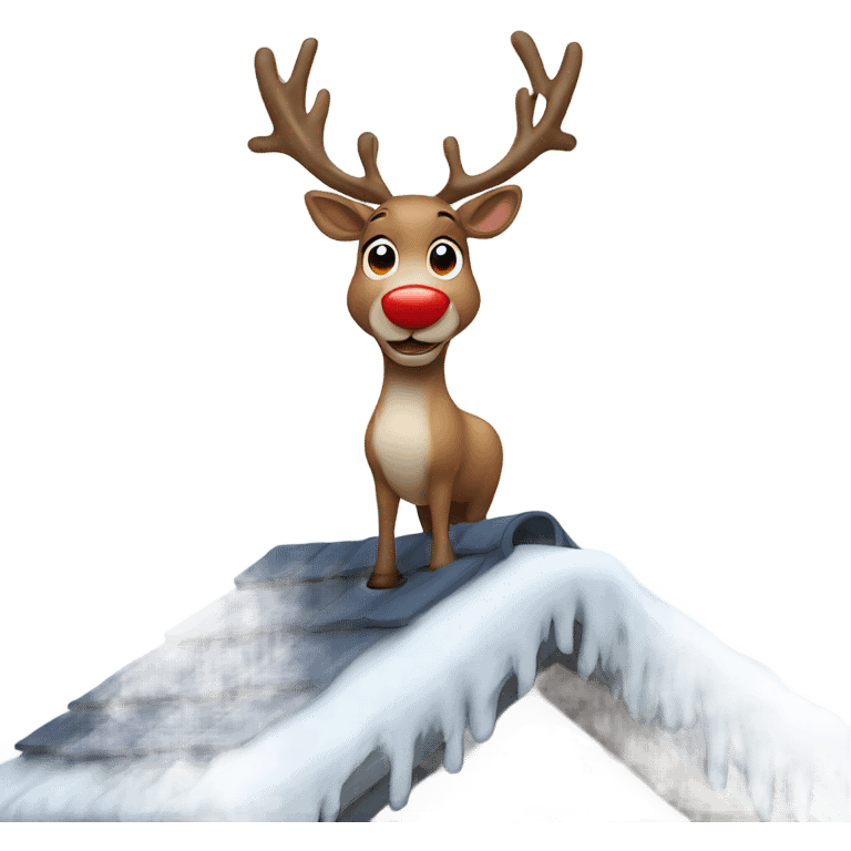 Reindeer standing on a house roof  emoji