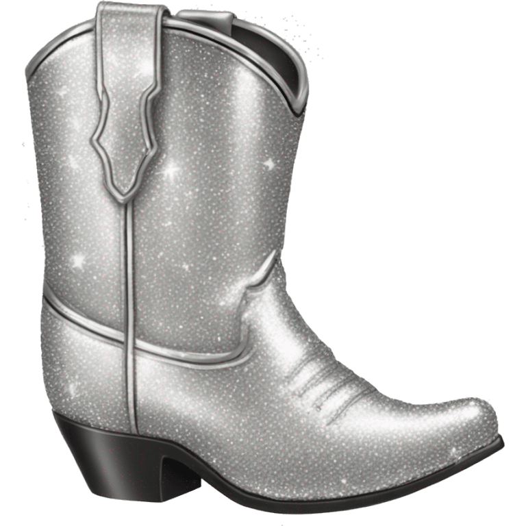 silver sparkly cowboy boots emoji