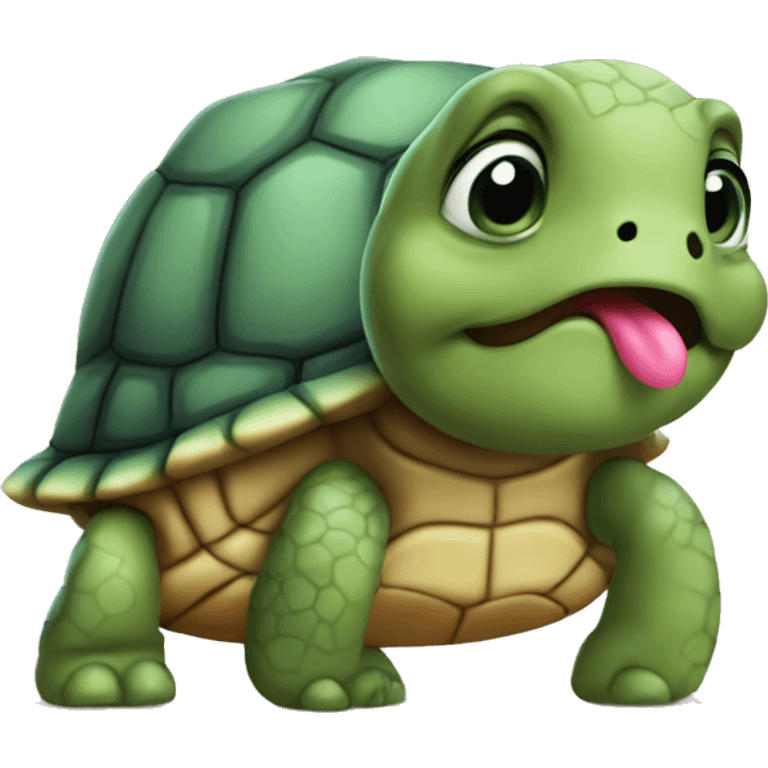 Turtle blowing kisses emoji