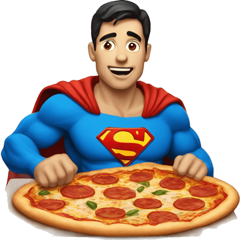 Super man eating a pizza emoji