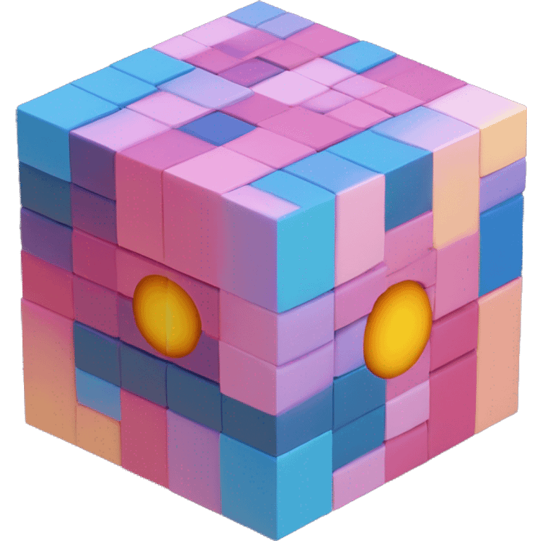 Cube planet made of voxels emoji