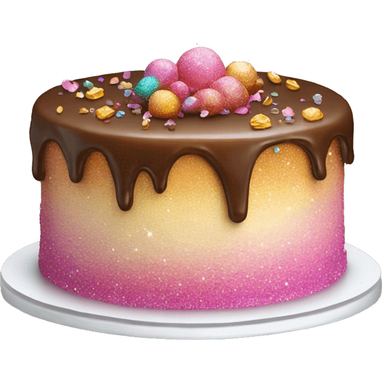 Realistic cake with glitter emoji