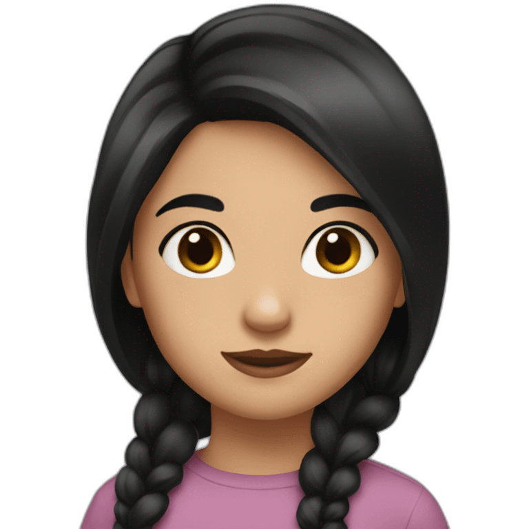 A girl with black hair emoji