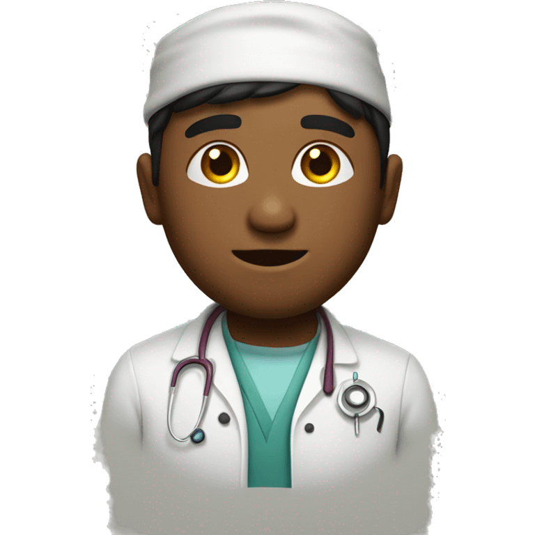 Northeastern man, strong in doctor's clothes emoji