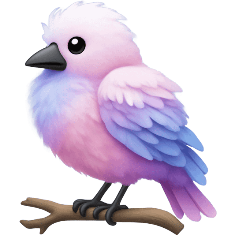 Cotton candy colored bird emoji