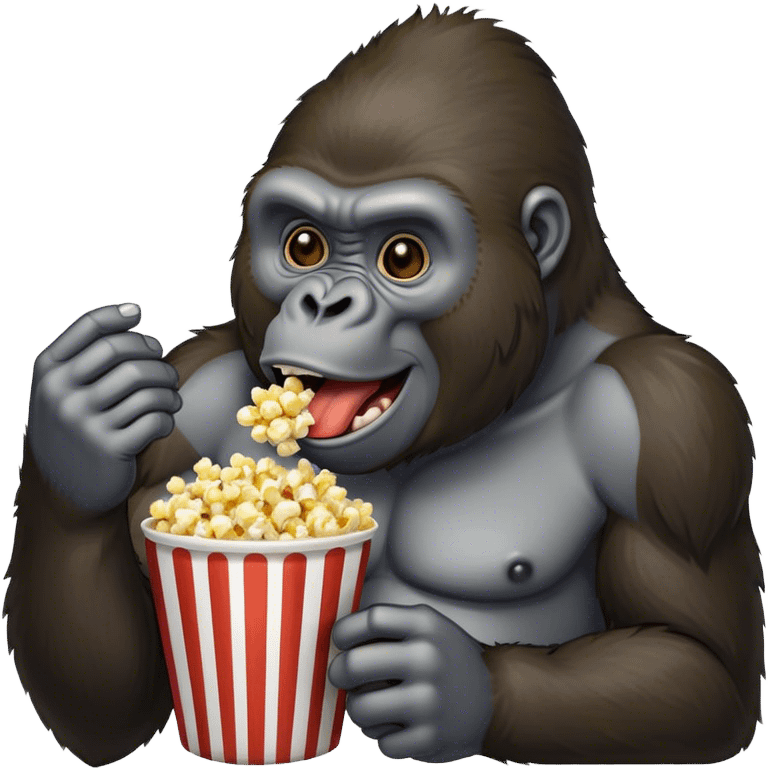 Gorilla eating popcorn emoji