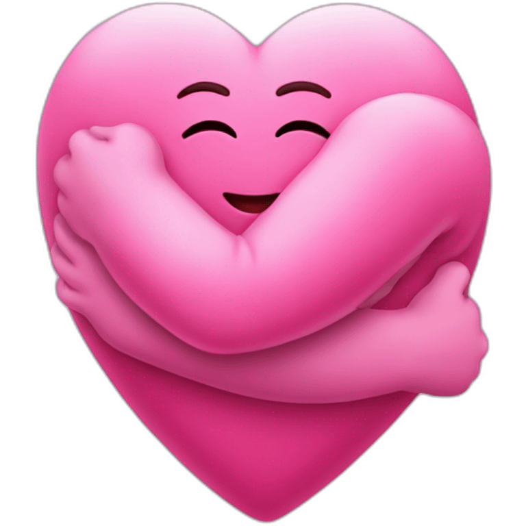 Pink heart hug  emoji