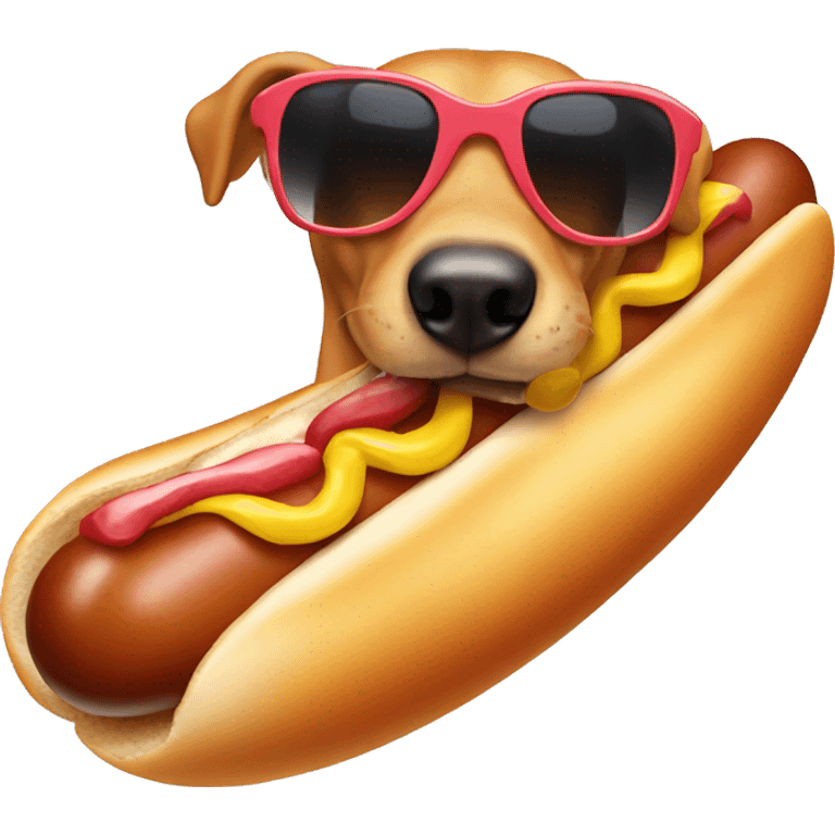 Hot dog with sunglasses  emoji