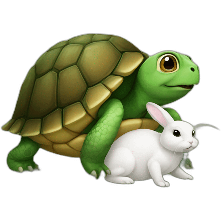 turtle holding a bunny emoji