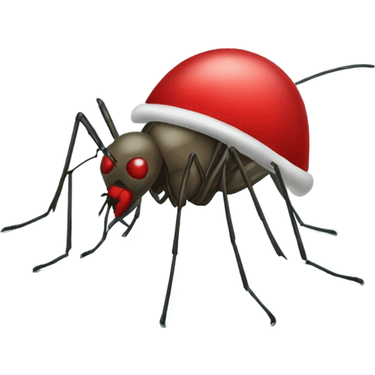 Christmas hat mosquito  emoji