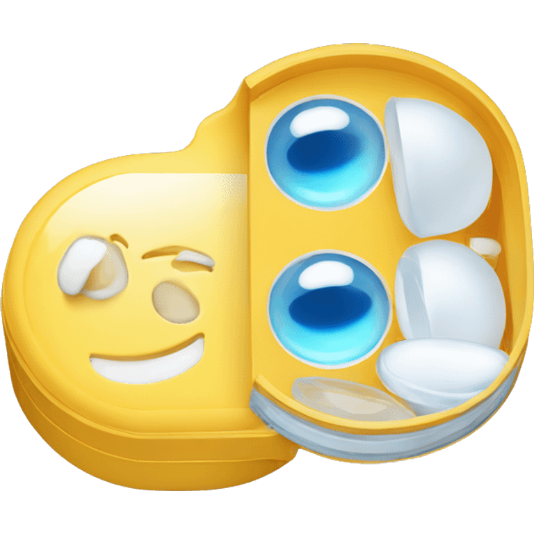 dual compartment prescription contact lens case emoji