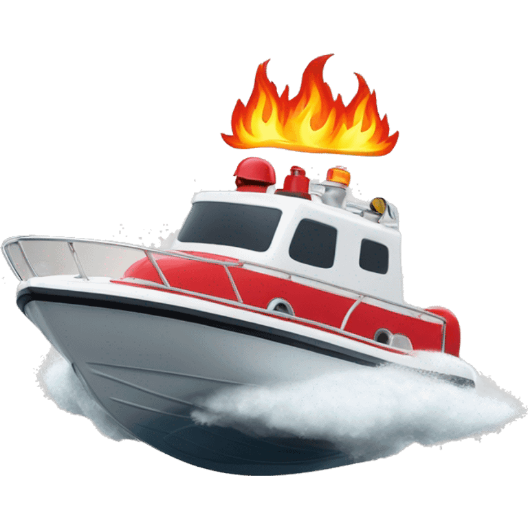 speedboat with fire engine  emoji