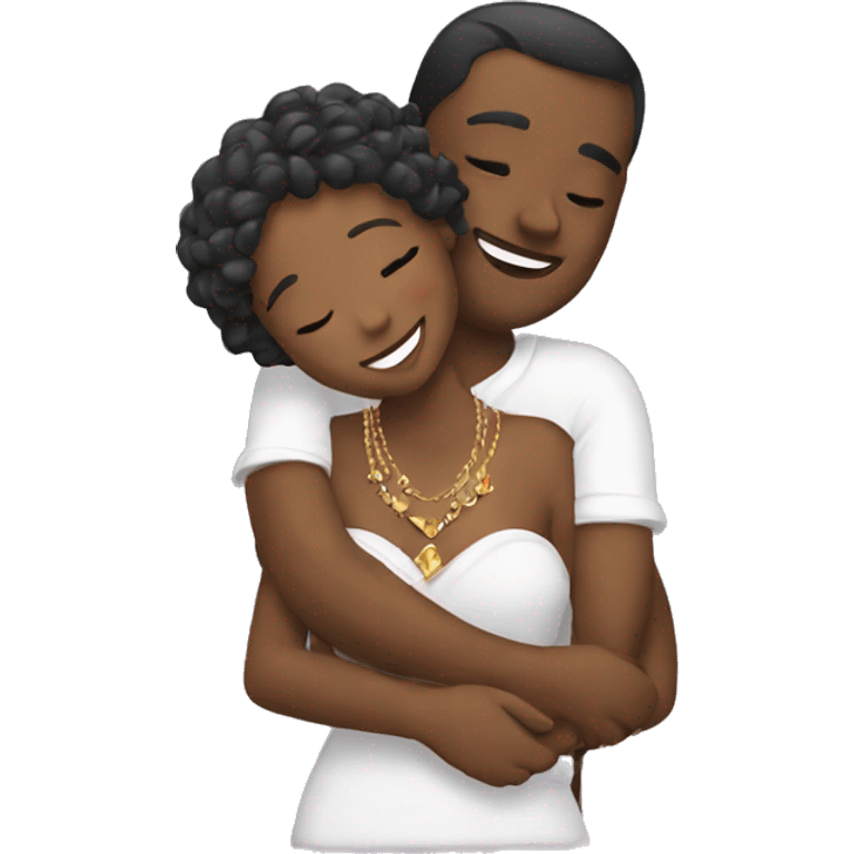 romantic embrace with jewelry emoji