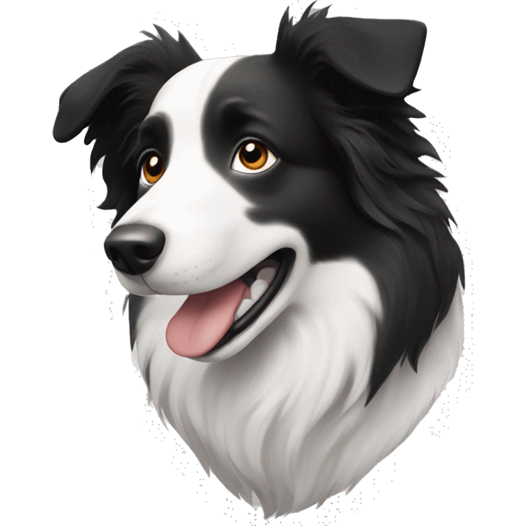 Border collie black and white  emoji