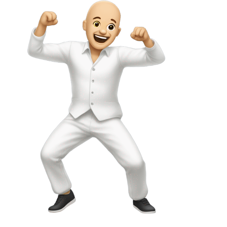 Bald man dancing emoji