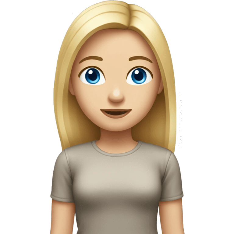 girl with blue eyes shoulder-length blond straight hair, emoji should include shoulders emoji