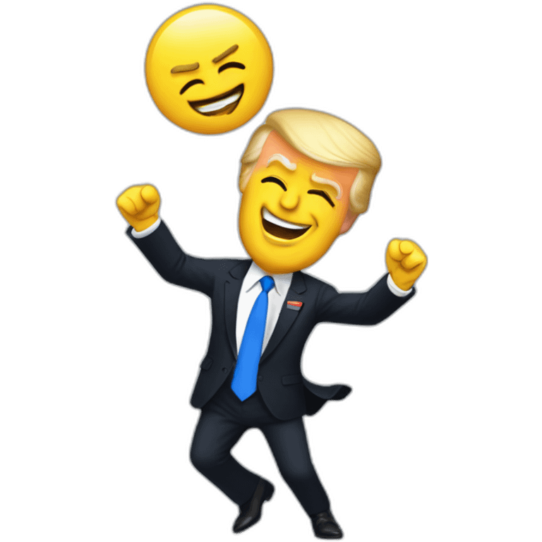 Macron qui danse avec trump emoji