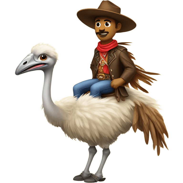 Cowboy riding ostrich  emoji