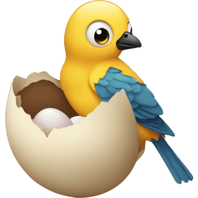 a bird with two eggs inside its body emoji