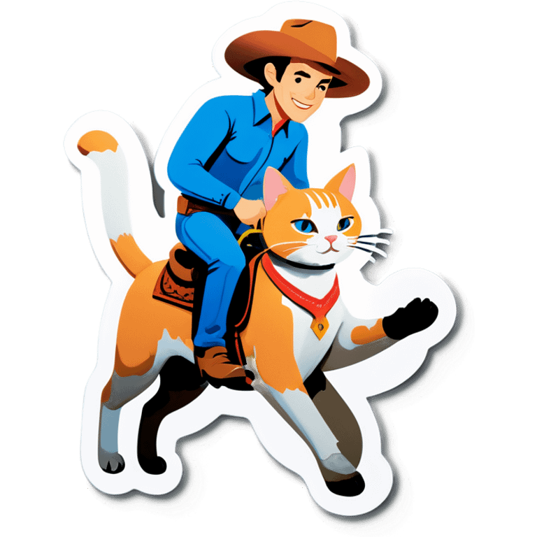 Cowboy riding a cat emoji