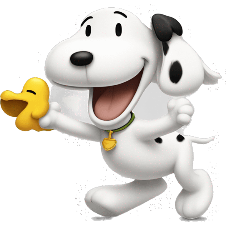 Snoopy and Woodstock laughing  emoji