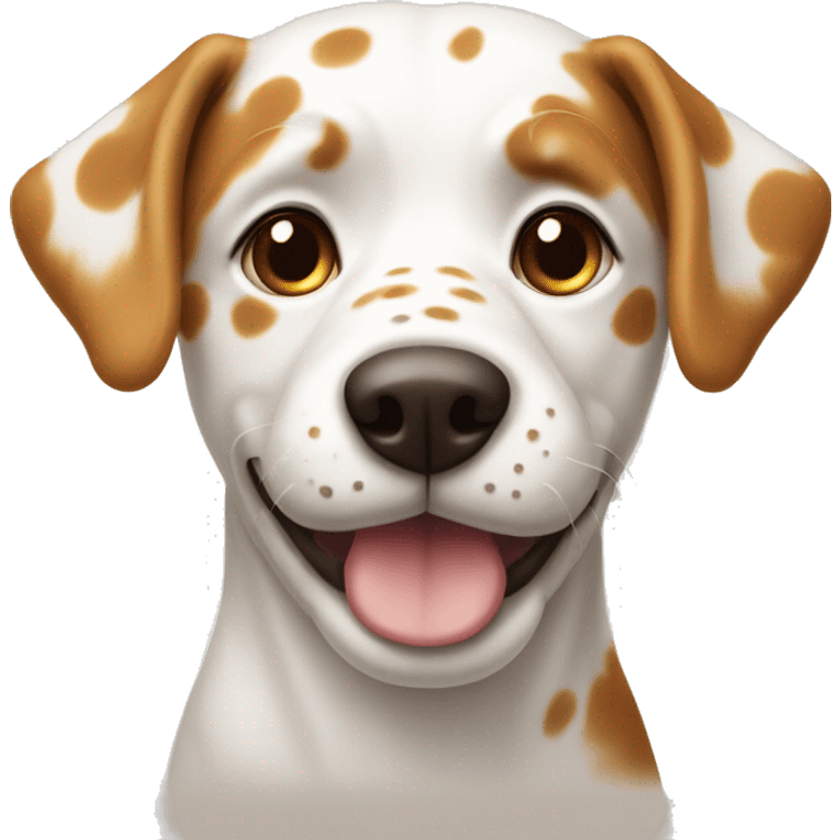 the most traditional kind of dog that is white with caramel spots  emoji