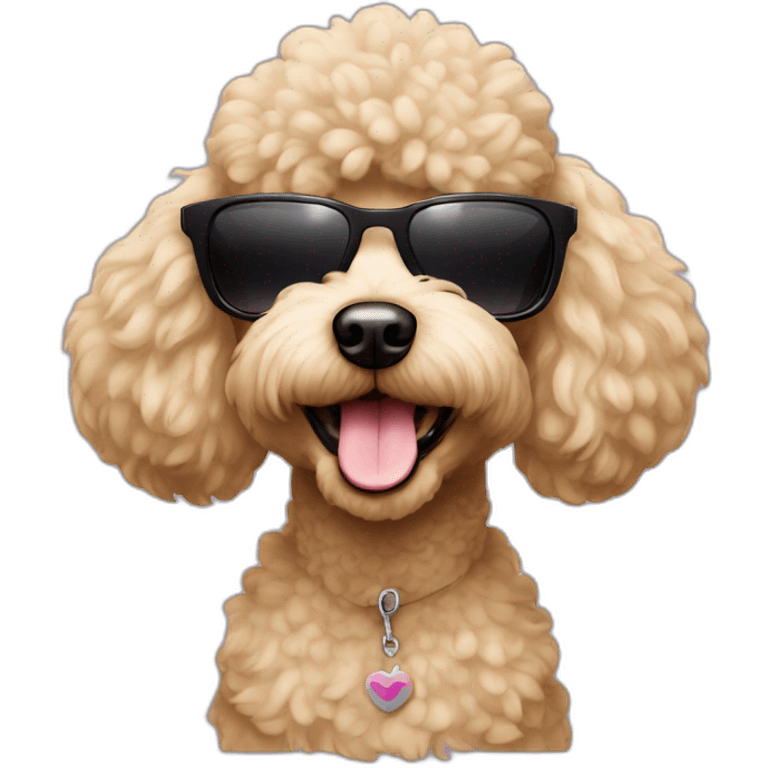 Poodle with sunglasses emoji