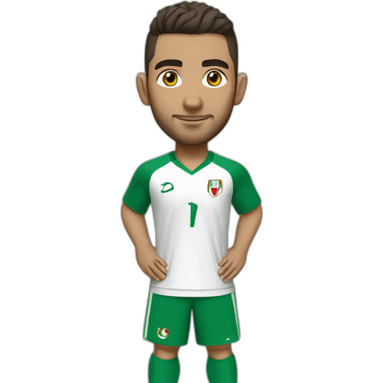 Zidan wearing algerian green football kit emoji