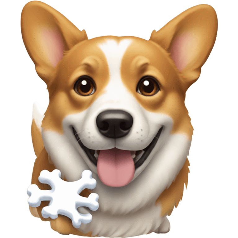 Corgi with a bone  emoji