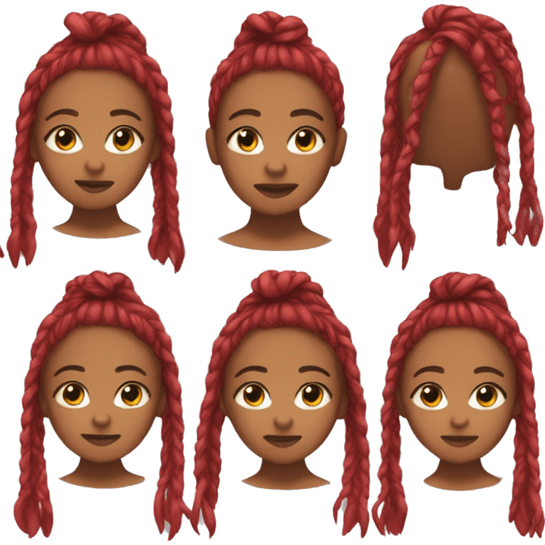 Brown skin baddie with red braids emoji