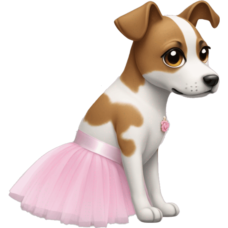 un perro con tutu de ballerina  emoji