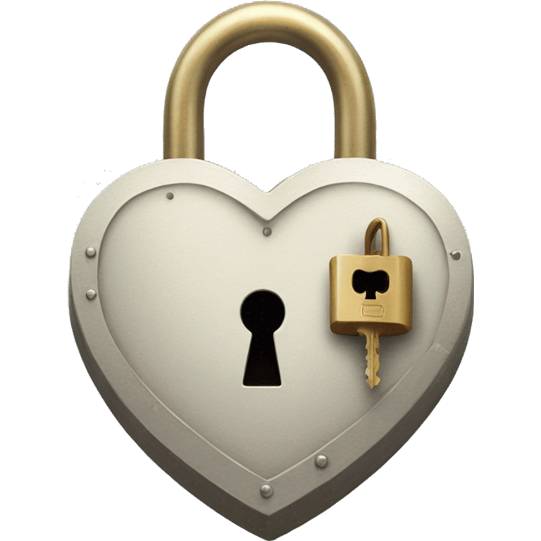 Heart shaped lock with key emoji