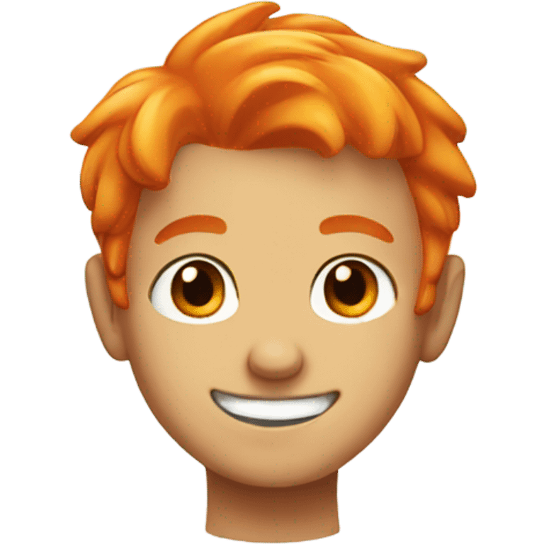 smiling boy with orange hair emoji