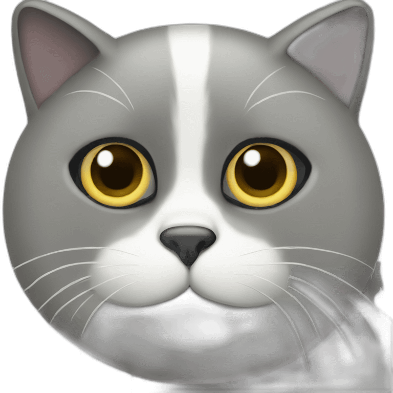 black-cat-white-small-mustache-face emoji