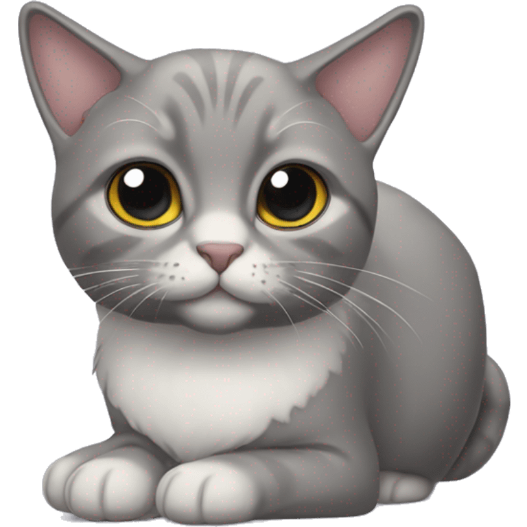 lop-eared gray cat emoji