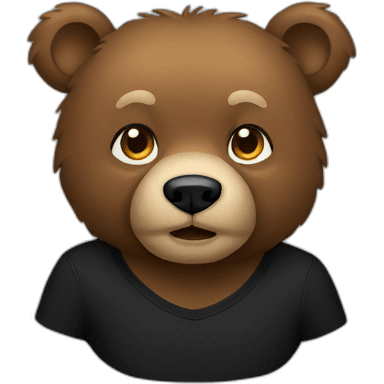 bear with black shirt emoji