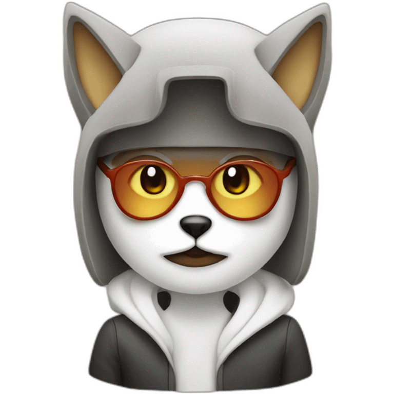 Programmer with Japanese kitsune mask emoji