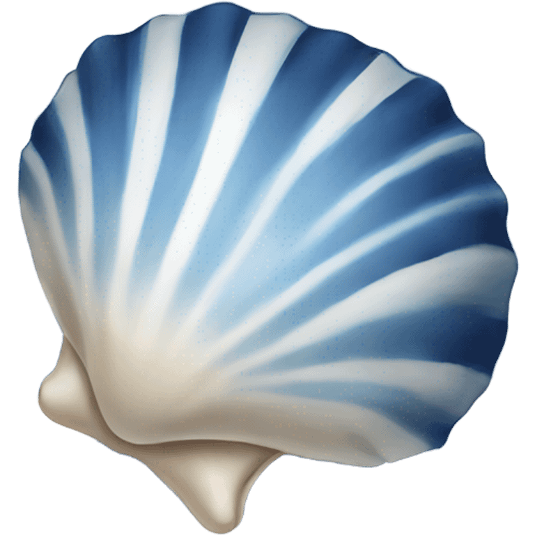 dark blue and white striped seashell emoji