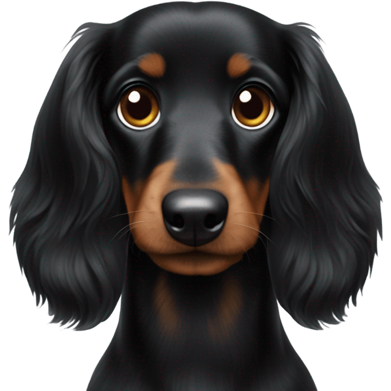 Cute black dachshund-bolonka breed emoji