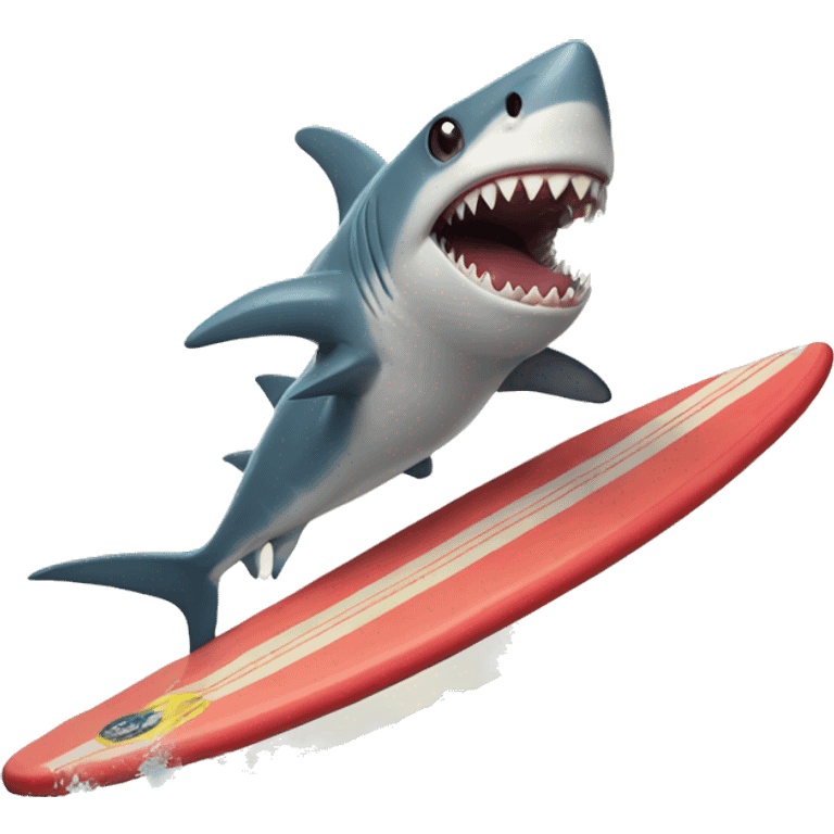 Shark riding a surfboard emoji