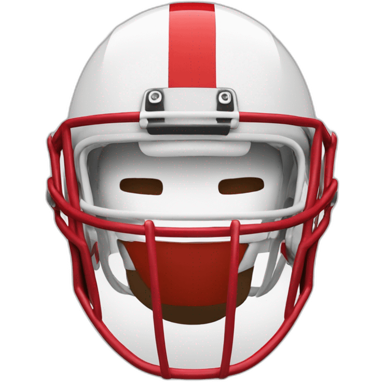 Football player red helmet white facemask emoji