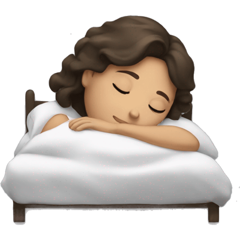 Brunette girl sleeping emoji